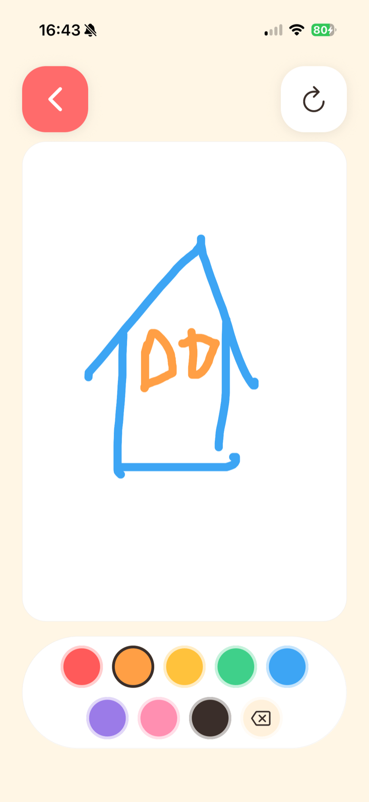 Finger-painting canvas in KidPad