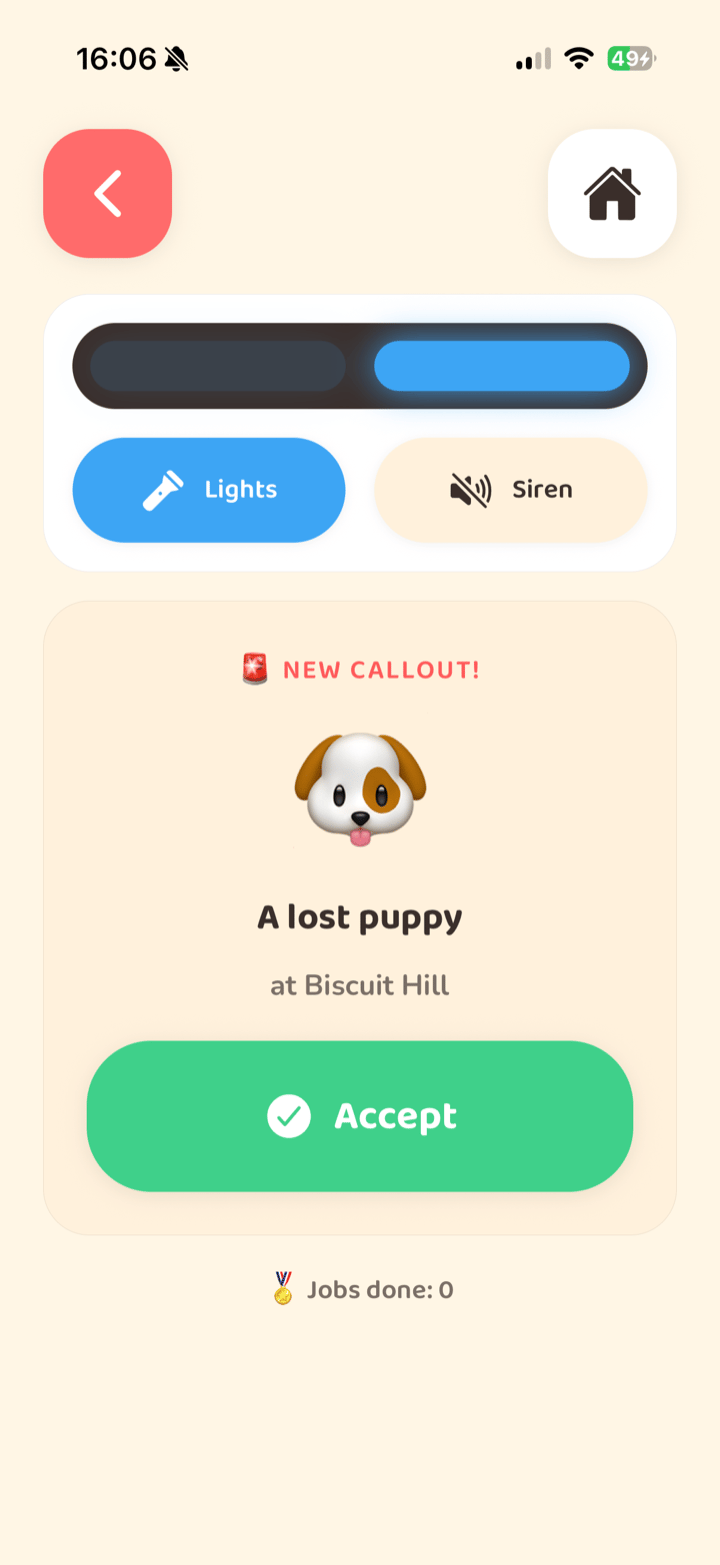 Rescue callout in KidPad